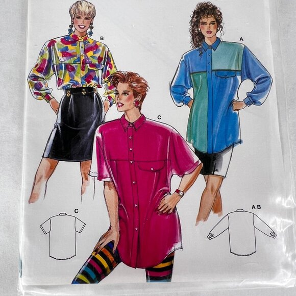Burda 4718 Sewing Pattern Misses Blouse Shirt Tunic Size 10-20 Long Short Sleeve - Picture 2 of 3